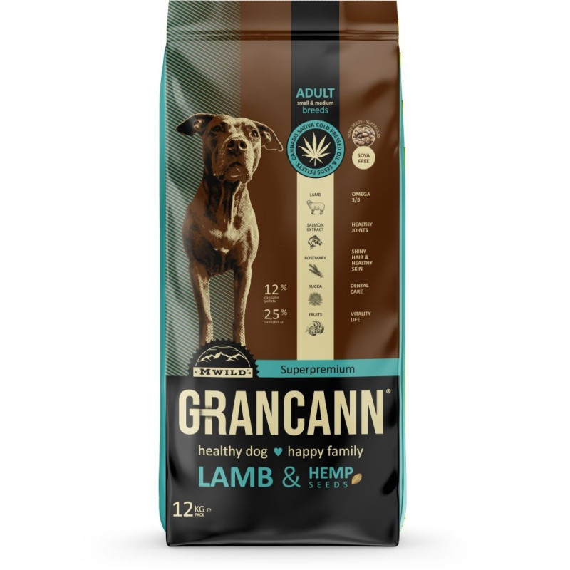 Grancann Lamb & Hemp seeds adult small & medium 12 kg