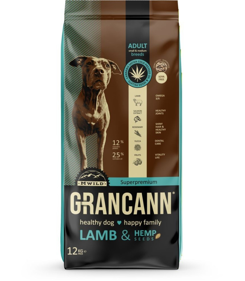 Grancann Lamb & Hemp seeds adult small & medium 12 kg