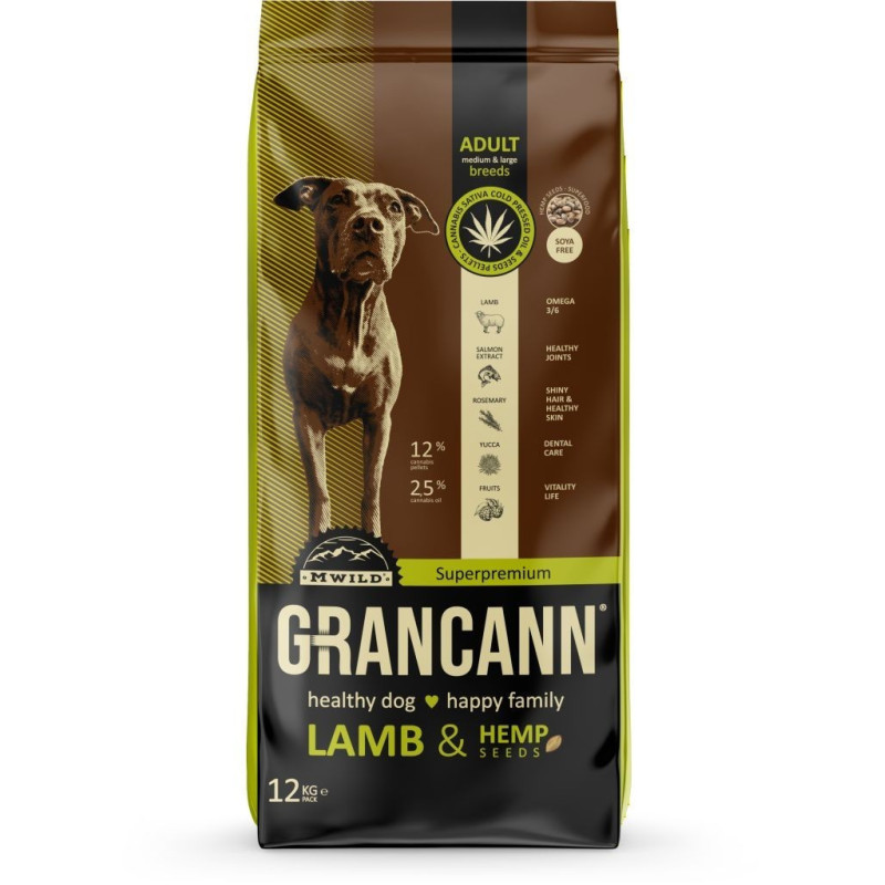 Grancann Lamb & Hemp seeds adult  medium & large12 kg