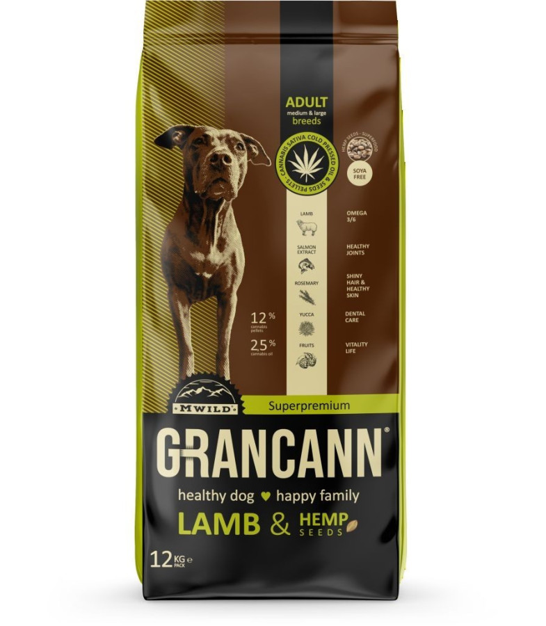 Grancann Lamb & Hemp seeds adult  medium & large12 kg