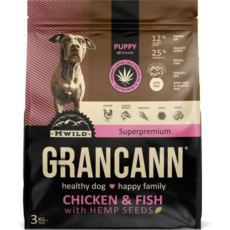 Grancann Chicken wiych Fish & Hemp seeds Puppy 3 kg