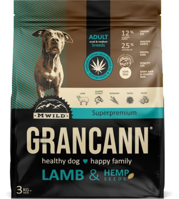Grancann Lamb & Hemp seeds adult small & medium 3 kg